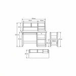 Homkona Pink Kids Study Desk with Chair illustrated size reference showing 110 cm wide, 60 cm deep and 110 cm high.
