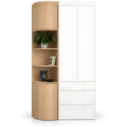Ilosoa 2 Door Wooden Wardrobe with Curved Shelves