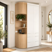 Ilosoa 2 Door Wooden Wardrobe with Curved Shelves