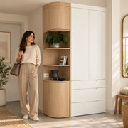 Ilosoa 2 Door Wooden Wardrobe with Curved Shelves