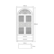 Ishita Premium White Pooja Mandir with Arched Jali Doors