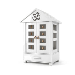 Ishvara Premium White Pooja Mandir with Bell