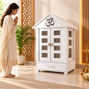 Ishvara Premium White Pooja Mandir with Bell
