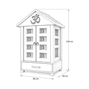 Ishvara Premium White Pooja Mandir with Bell