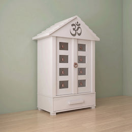 Ishvara Premium White Pooja Mandir with Bell