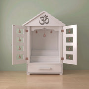 Ishvara Premium White Pooja Mandir with Bell