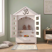 Ishvara Premium White Pooja Mandir with Bell