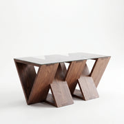 Jointora Modern Wooden Glass Top Coffee Table