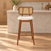 Julsenro Wooden Cane Back Bar Stool