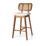 Julsenro Wooden Cane Back Bar Stool