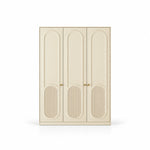 Kapilosa 3 Door Wooden Wardrobe, with arched panel detailing and a full-height cabinet body against a white backdrop.