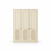 Kapilosa 3 Door Wooden Wardrobe, with arched panel detailing and a full-height cabinet body against a white backdrop.