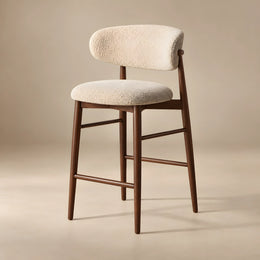 Kapsino Upholstered Bar Stool with Wooden Frame