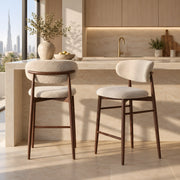 Kapsino Upholstered Bar Stool with Wooden Frame