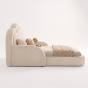 Kelmi Beige Kids Toddler Bed with Cloud Headboard