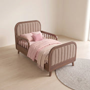 Kersho Walnut Kids Toddler Bed with Safety Rails