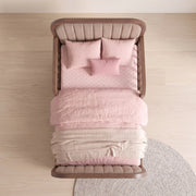 Kersho Walnut Kids Toddler Bed with Safety Rails