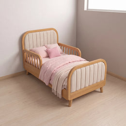 Kersho Oak Kids Toddler Bed with Safety Rails