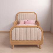 Kersho Oak Kids Toddler Bed with Safety Rails