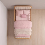 Kersho Oak Kids Toddler Bed with Safety Rails
