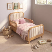 Kersho Oak Kids Toddler Bed with Safety Rails