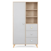 Kindilona 1 Door Wooden Wardrobe with Drawers