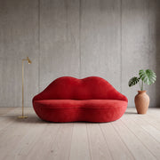 Kissy Red Velvet Modern 2-Seater Sofa