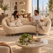 Koshlora Beige Curved 3 Seater Sofa