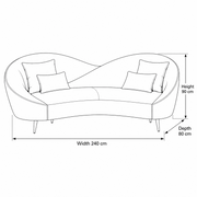 Koshlora Beige Curved 3 Seater Sofa