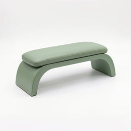 Alternate view of Koshovo Light Green Manicure Hand Rest, showing ergonomic curved design and soft padded hand cushion.