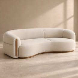Laisori Beige Curved 3 Seater Sofa