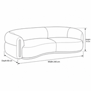 Laisori Beige Curved 3 Seater Sofa