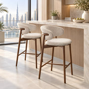 Lakolini Bar Stool with Curved Backrest