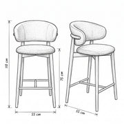 Lakolini Bar Stool with Curved Backrest