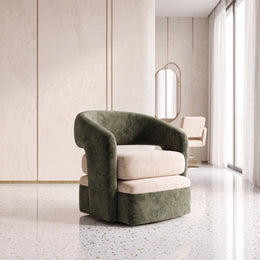 Lamory Green & Cream Modern Manicure Chair