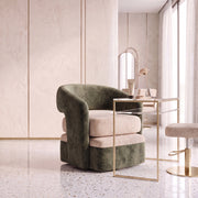 Lamory Green & Cream Modern Manicure Chair