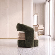 Lamory Green & Cream Modern Pedicure Chair