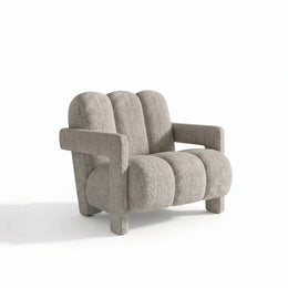 Alternate view of Lampy Warm Greige Pedicure Chair, showing plush cushioning and segmented backrest in a modern home setting.