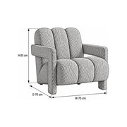 Lampy Warm Greige Pedicure Chair dimension guide showing 70 cm wide, 70 cm deep, and 85 cm high for salon layout planning.