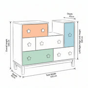 Lavinsh Kids Chest of Drawers with Star Handles