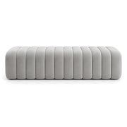 Leechory Grey Upholstered Accent Bench