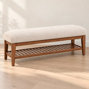 lemovy Cream Upholstered Bench