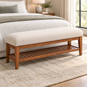 lemovy Cream Upholstered Bench