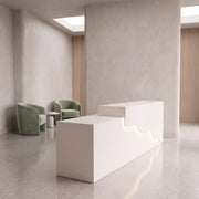 Lexmino White Modern Salon Reception Desk