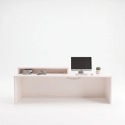 Lexmino White Modern Salon Reception Desk
