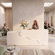 Lexmino White Modern Salon Reception Desk