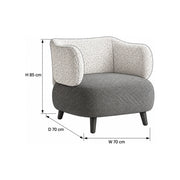 Lifeiro Beige Pedicure Chair dimension guide showing 70 cm wide, 70 cm deep, and 85 cm high for salon layout planning.