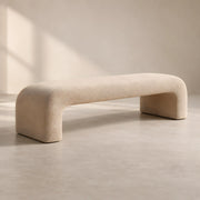 Lillypora Beige Bouclé Bench