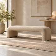 Lillypora Beige Bouclé Bench