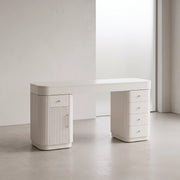 Lippy Fluted Manicure Table with Storage Cabinet